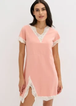 Chemise de nuit courte avec dentelle