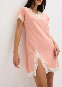 Chemise de nuit courte avec dentelle