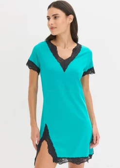Chemise de nuit courte avec dentelle
