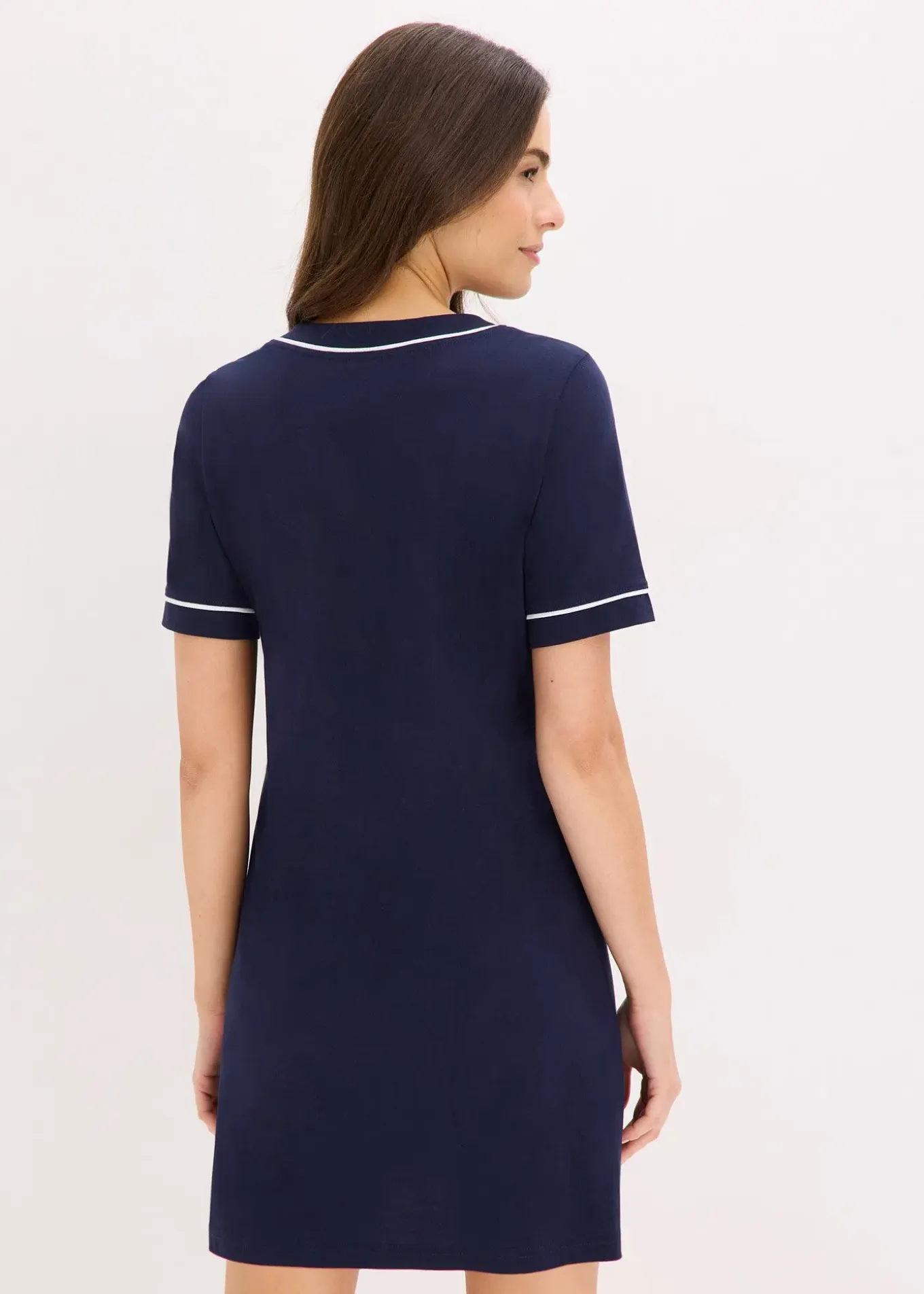 Chemise de nuit courte et boutonnée 100% coton