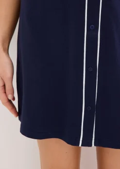 Chemise de nuit courte et boutonnée 100% coton