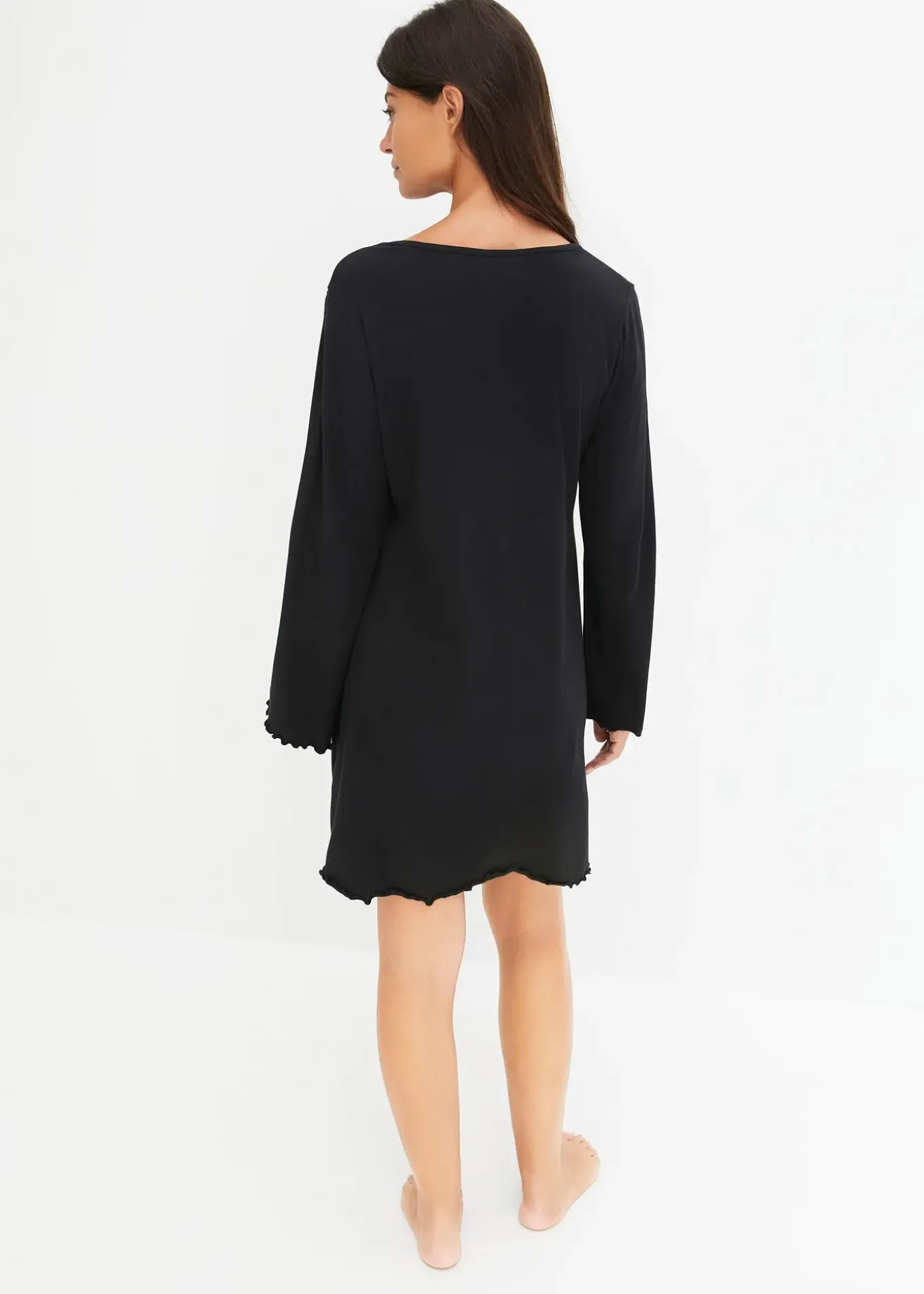 Chemise de nuit en coton avec dentelle