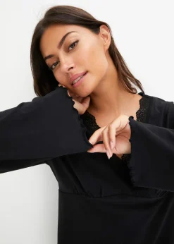 Chemise de nuit en coton avec dentelle