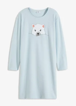 Chemise de nuit en polaire avec application