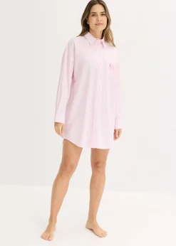 Chemise de nuit oversize tissée 100% coton