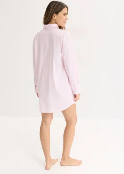 Chemise de nuit oversize tissée 100% coton