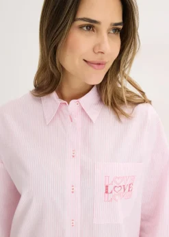 Chemise de nuit oversize tissée 100% coton