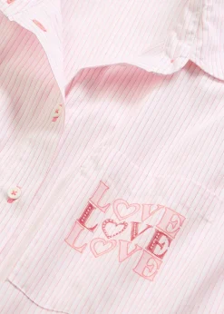 Chemise de nuit oversize tissée 100% coton