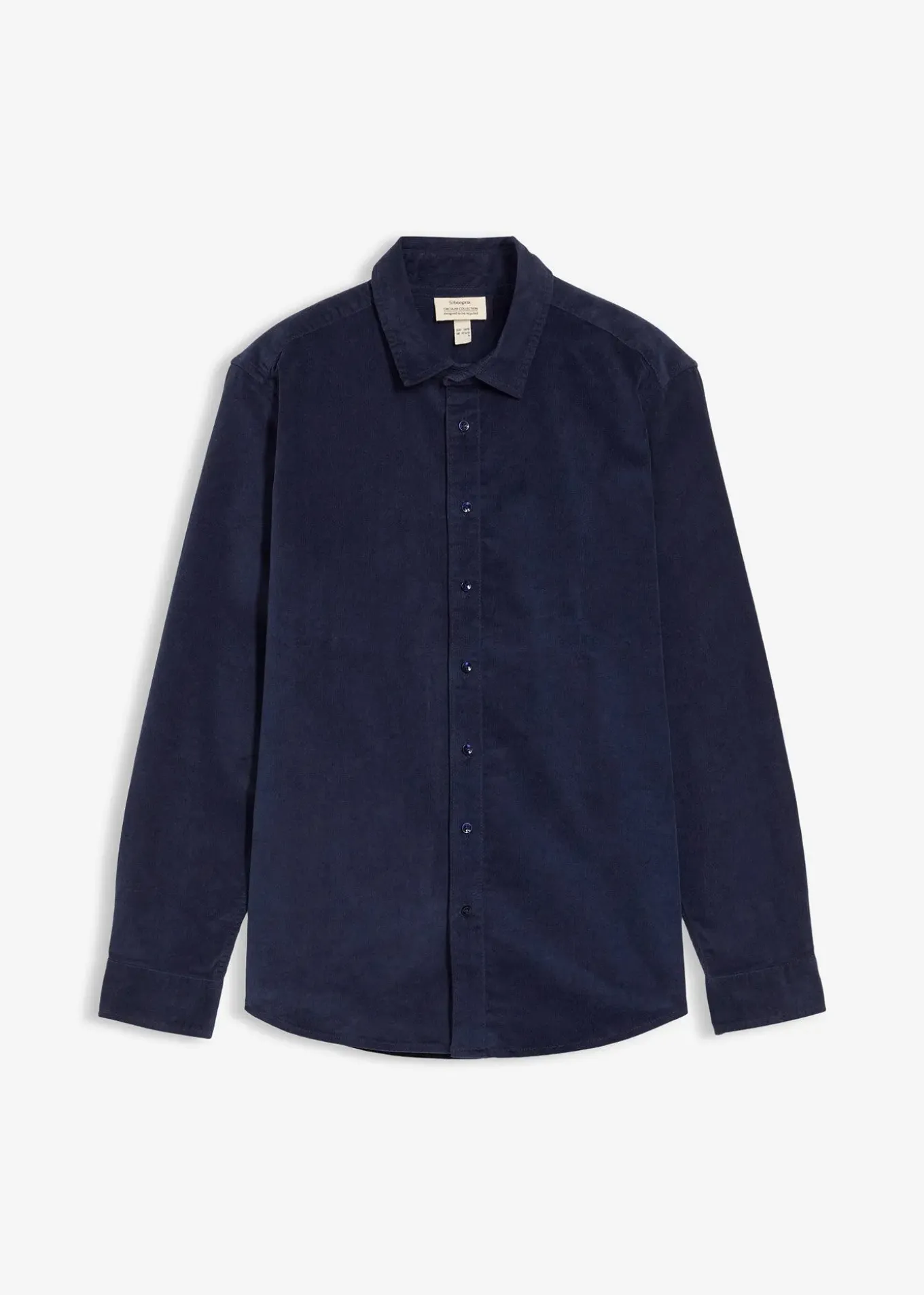 Chemise douce en velours de coton côtelé extensible