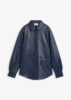 Chemise en cuir d’agneau nappa