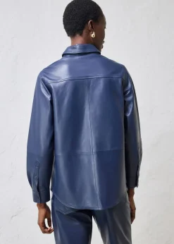 Chemise en cuir d’agneau nappa