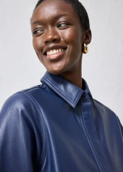 Chemise en cuir d’agneau nappa