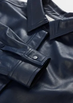 Chemise en cuir d’agneau nappa