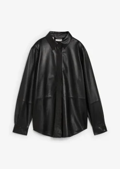 Chemise en cuir d’agneau nappa