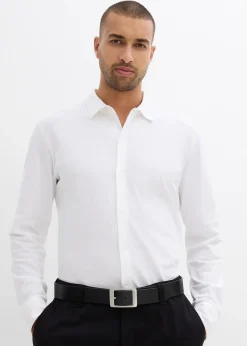 Chemise en piqué de coton ultra-extensible, slim