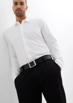 Chemise en piqué de coton ultra-extensible, slim