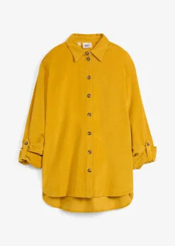 Chemise en velours côtelé avec fentes sur le côté