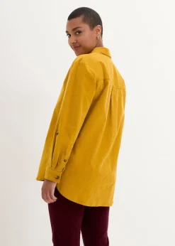 Chemise en velours côtelé avec fentes sur le côté