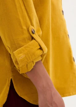 Chemise en velours côtelé avec fentes sur le côté