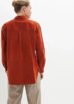 Chemise en velours côtelé avec fentes sur le côté