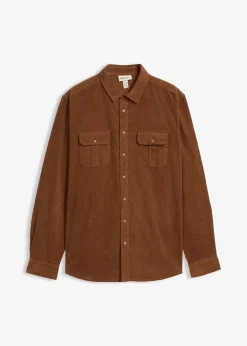 Chemise en velours côtelé de coton extensible