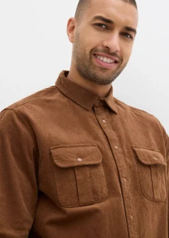 Chemise en velours côtelé de coton extensible