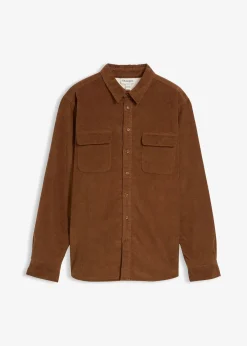 Chemise en velours côtelé extensible avec doublure polaire