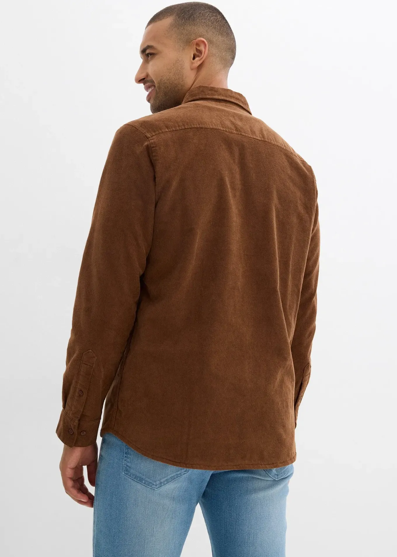 Chemise en velours côtelé extensible avec doublure polaire