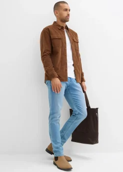 Chemise en velours côtelé extensible avec doublure polaire