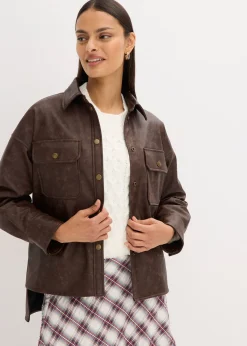 Chemise enduite effet usé