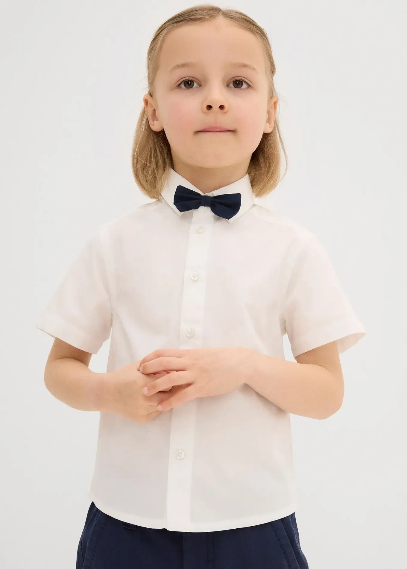 Chemise et nœud papillon 100% coton (ens. 2 pces)