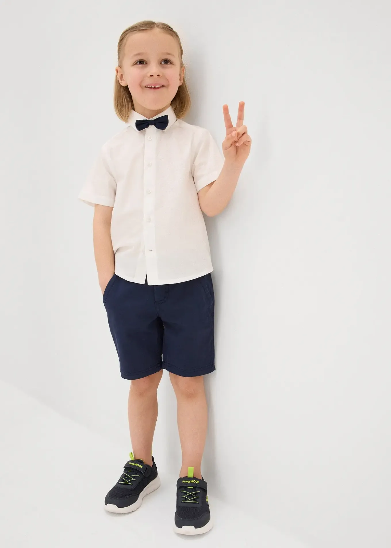 Chemise et nœud papillon 100% coton (ens. 2 pces)