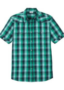 Chemise manches courtes à poches plaquées