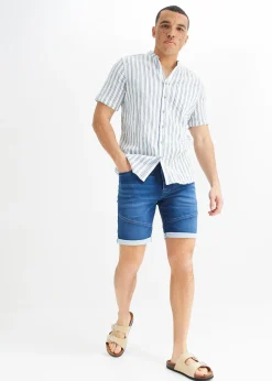 Chemise manches courtes, aspect froissé