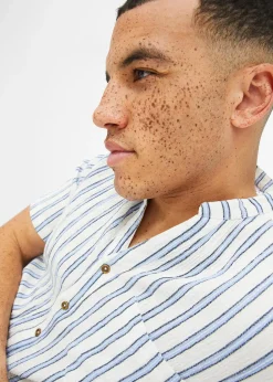 Chemise manches courtes, aspect froissé