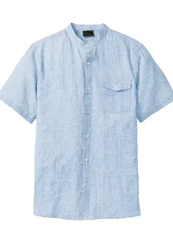 Chemise manches courtes aérienne en lin mélangé
