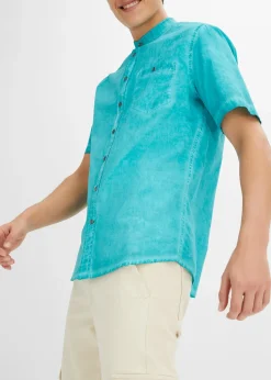 Chemise manches courtes aspect délavé