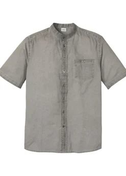 Chemise manches courtes aspect délavé