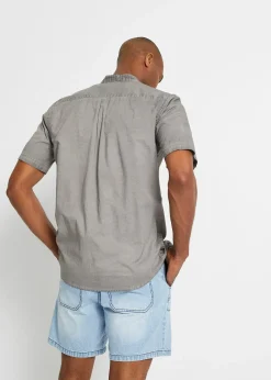 Chemise manches courtes aspect délavé