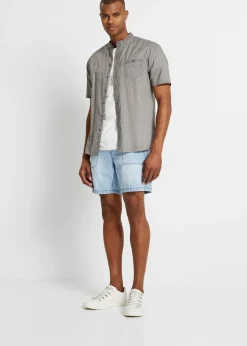 Chemise manches courtes aspect délavé