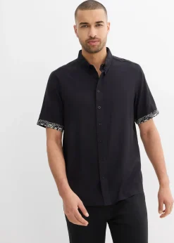 Chemise manches courtes en viscose, slim