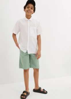 Chemise manches courtes en lin mélangé léger