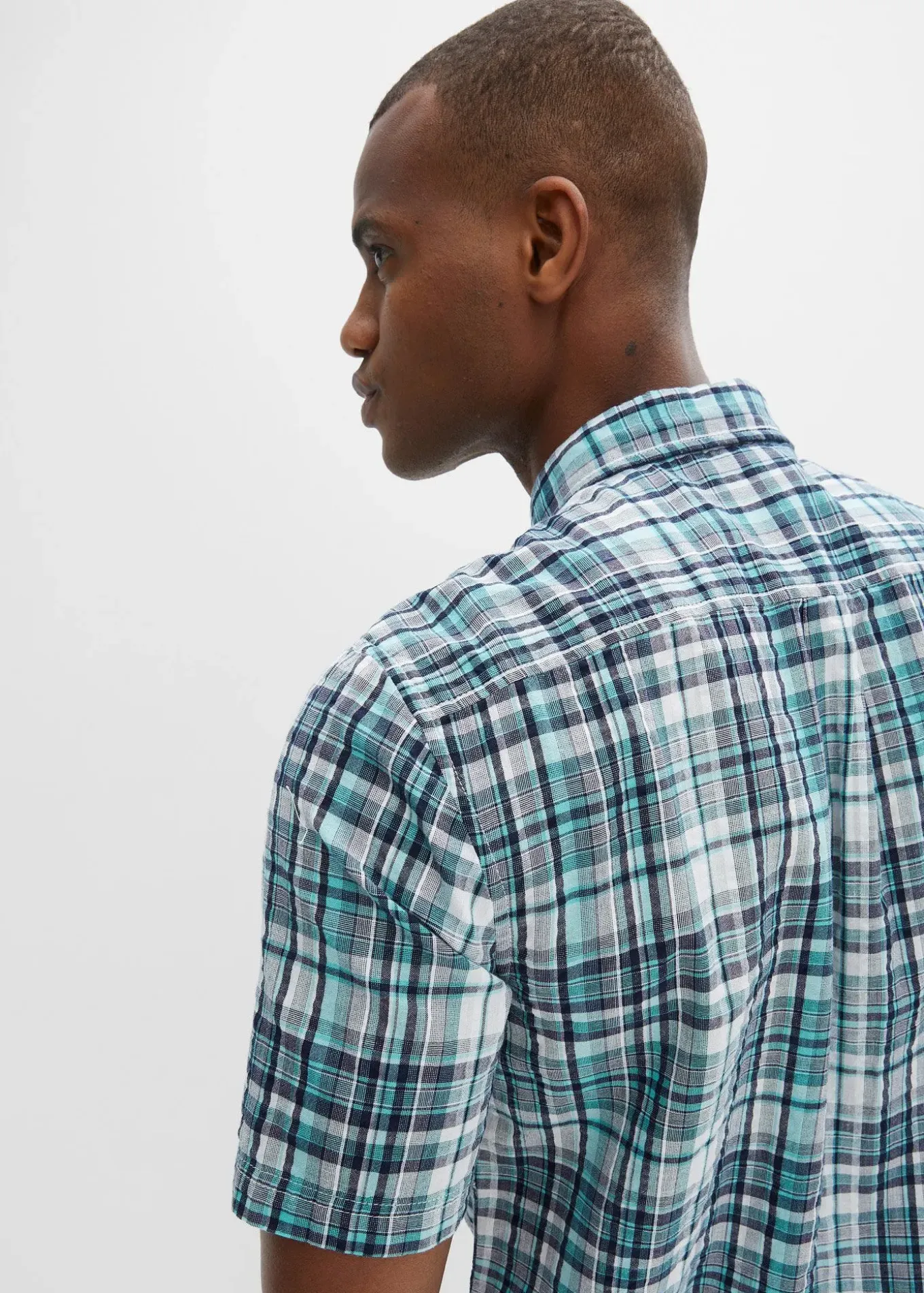 Chemise manches courtes en seersucker 100% coton