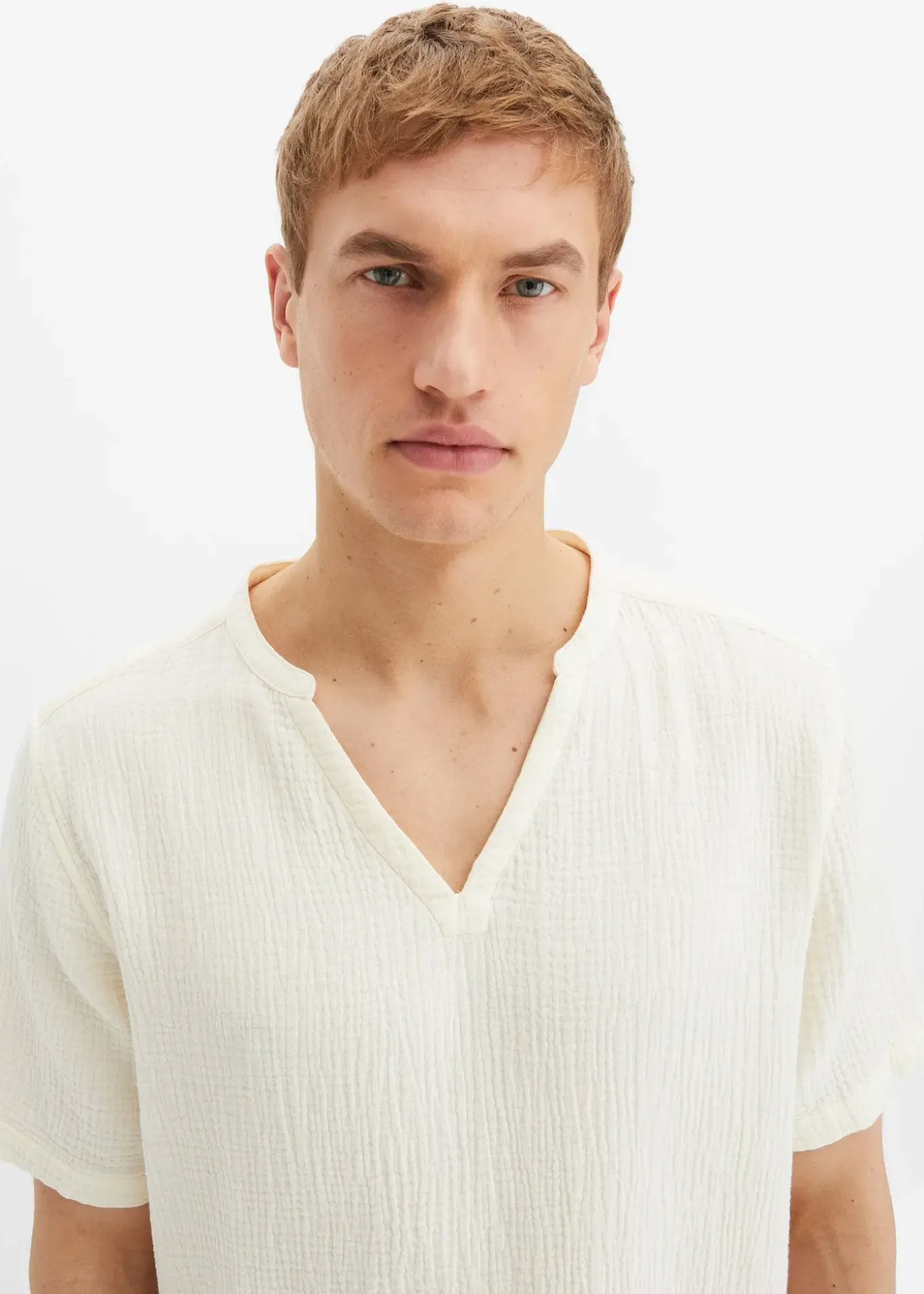 Chemise manches courtes en gaze de coton