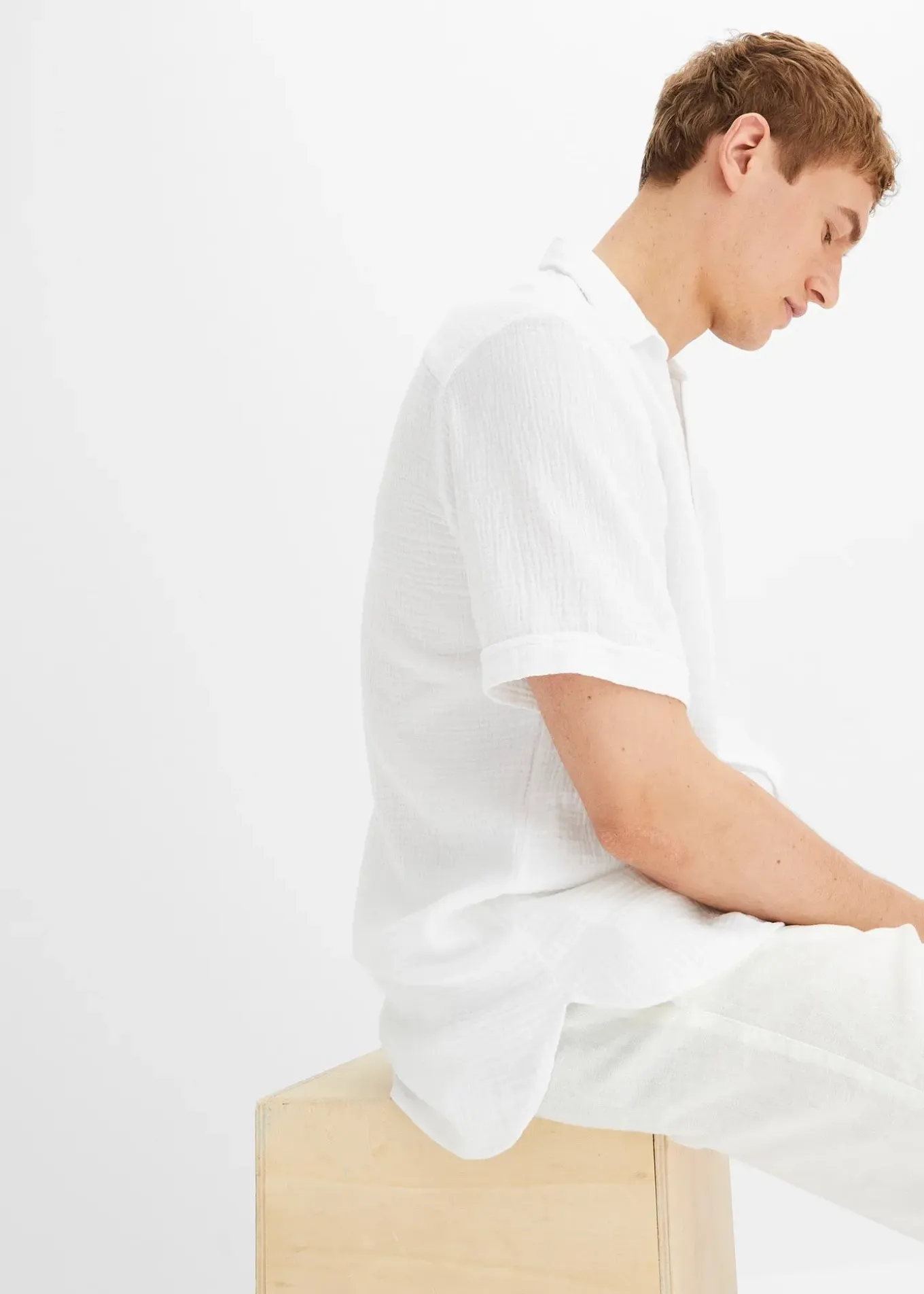 Chemise manches courtes en mousseline