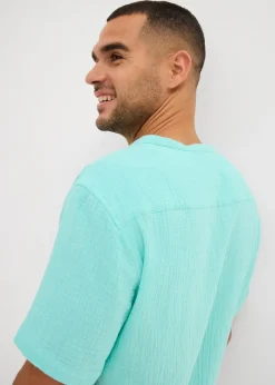 Chemise manches courtes en gaze de coton