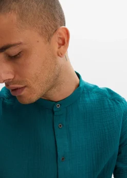 Chemise manches courtes en gaze de coton