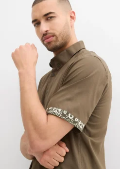 Chemise manches courtes en viscose, slim