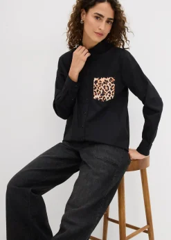 Chemise oversize avec poche poitrine contrastante