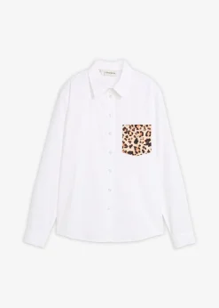 Chemise oversize avec poche poitrine contrastante